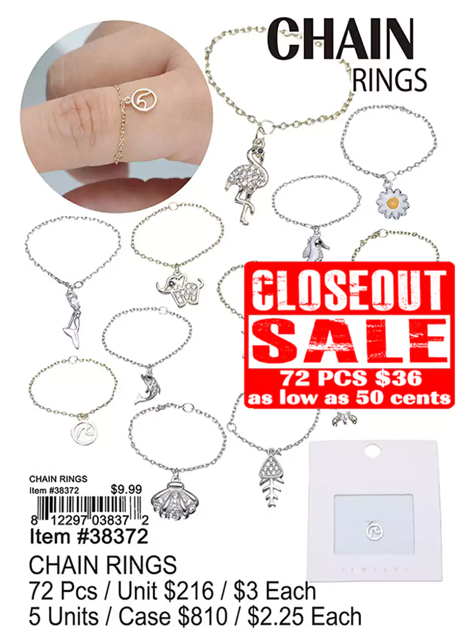 Chain Rings - Closeout 72 Pcs.